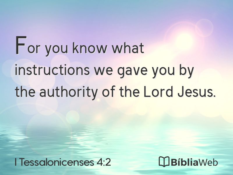 I Tessalonicenses 4:2 em imagem para compartilhar