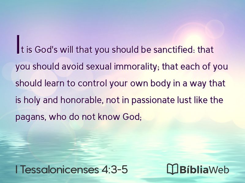 I Tessalonicenses 4:3-5 em imagem para compartilhar