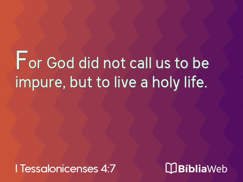 I Tessalonicenses 4:7 em imagem para compartilhar