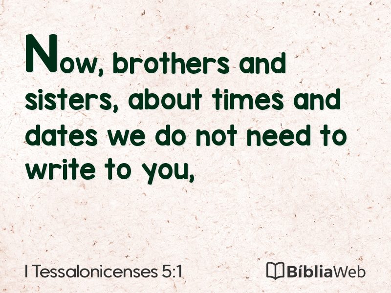 I Tessalonicenses 5:1 em imagem para compartilhar