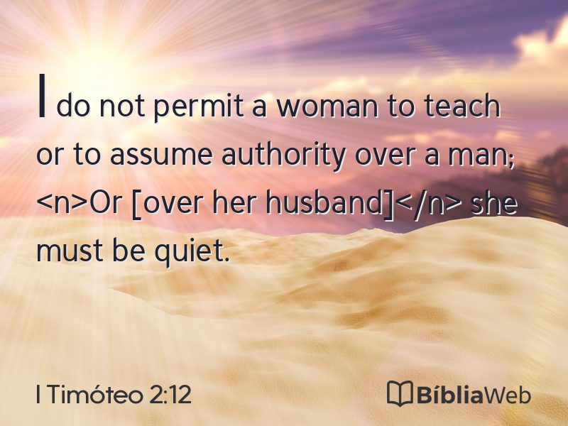 I Timóteo 2:12 em imagem para compartilhar