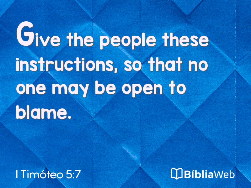 I Timóteo 5:7 em imagem para compartilhar