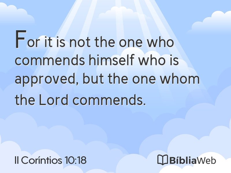 II Coríntios 10:18 em imagem para compartilhar
