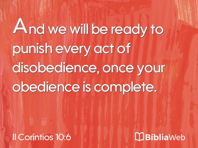 II Coríntios 10:6 em imagem para compartilhar