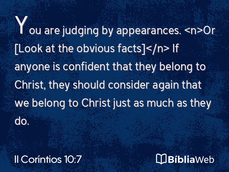 II Coríntios 10:7 em imagem para compartilhar