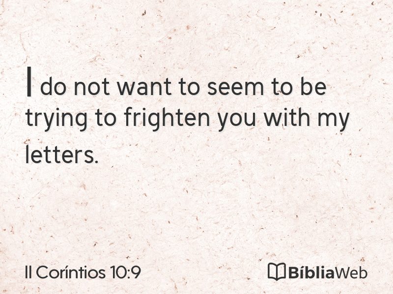 II Coríntios 10:9 em imagem para compartilhar