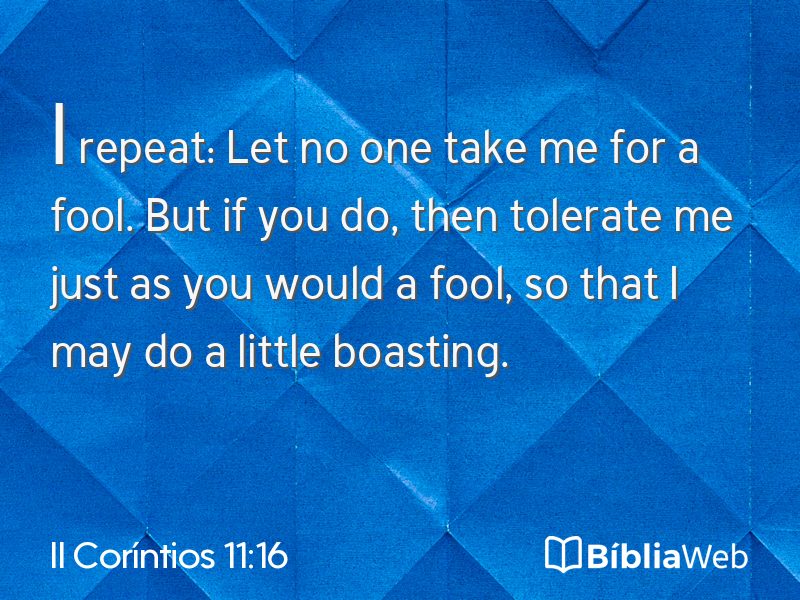 II Coríntios 11:16 em imagem para compartilhar