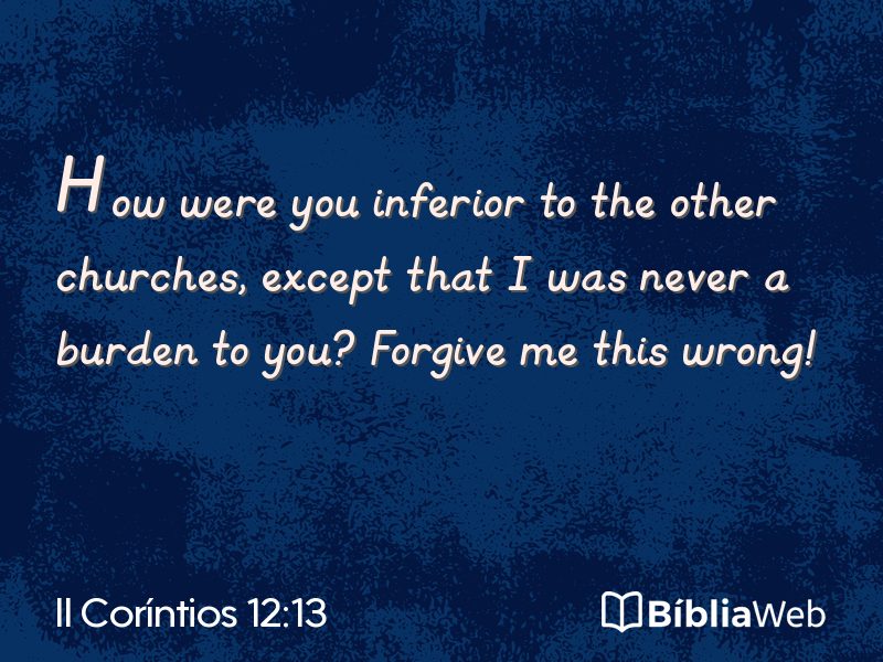 II Coríntios 12:13 em imagem para compartilhar