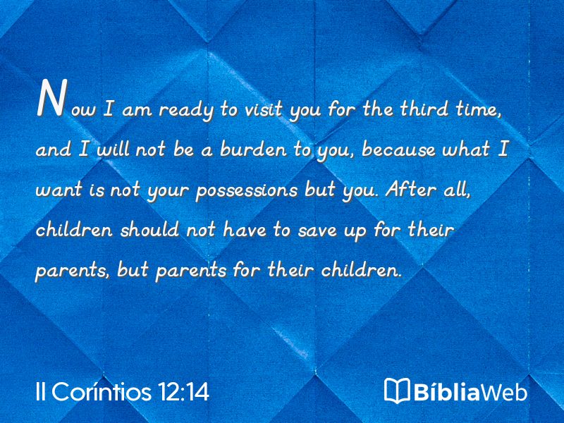 II Coríntios 12:14 em imagem para compartilhar