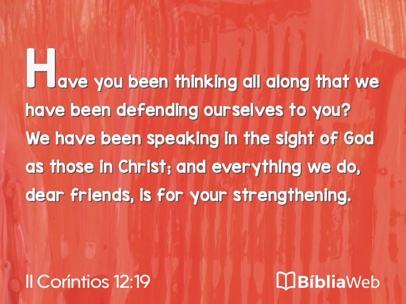 II Coríntios 12:19 em imagem para compartilhar