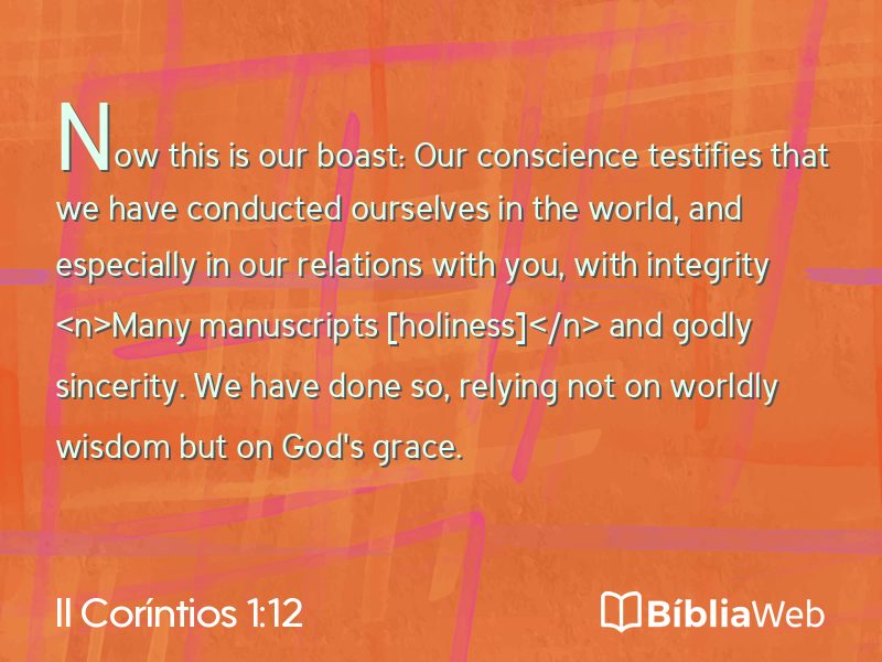 II Coríntios 1:12 em imagem para compartilhar
