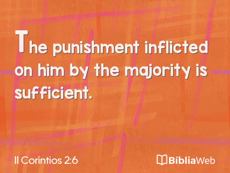 II Coríntios 2:6 em imagem para compartilhar