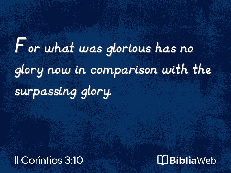 II Coríntios 3:10 em imagem para compartilhar
