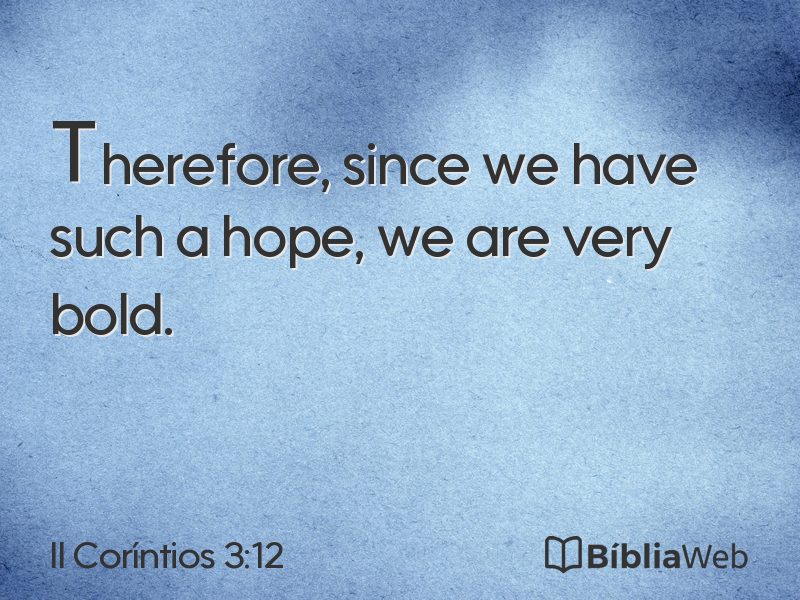 II Coríntios 3:12 em imagem para compartilhar