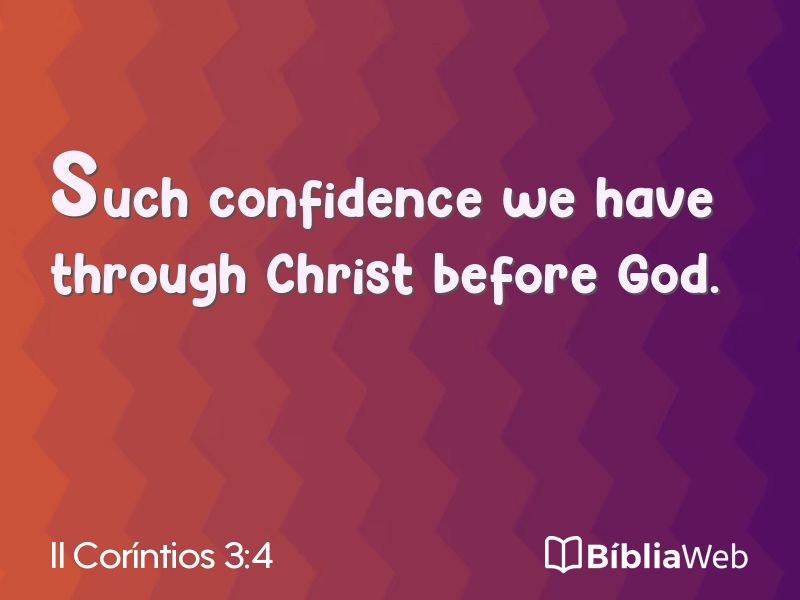II Coríntios 3:4 em imagem para compartilhar