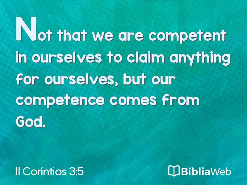II Coríntios 3:5 em imagem para compartilhar