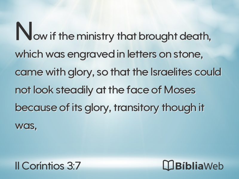 II Coríntios 3:7 em imagem para compartilhar