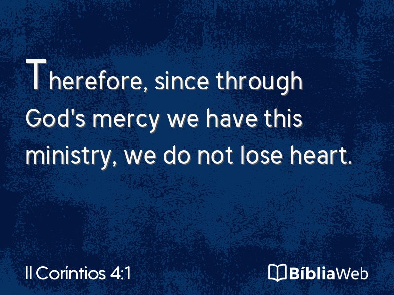 II Coríntios 4:1 em imagem para compartilhar