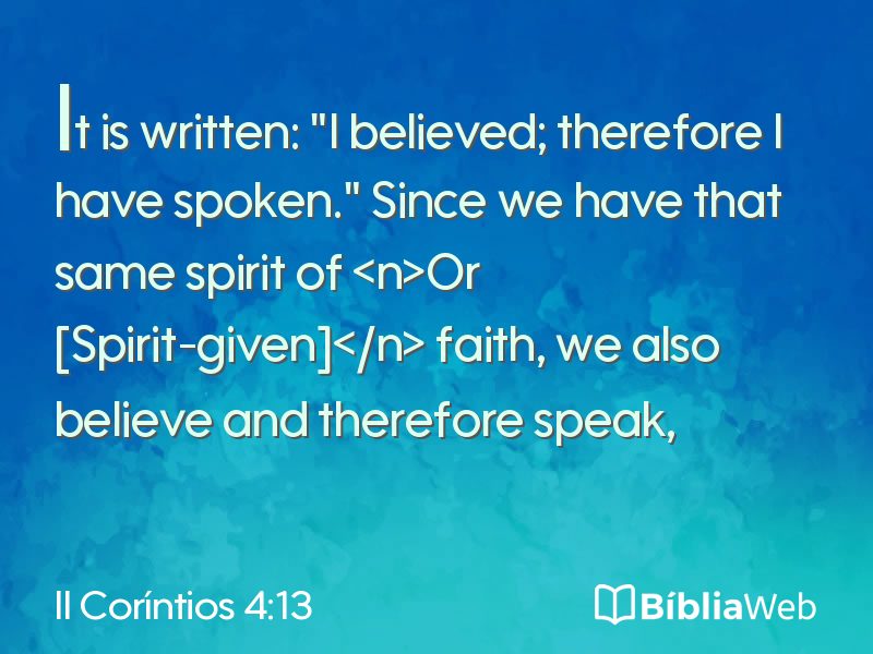 II Coríntios 4:13 em imagem para compartilhar