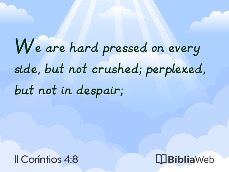 II Coríntios 4:8 em imagem para compartilhar