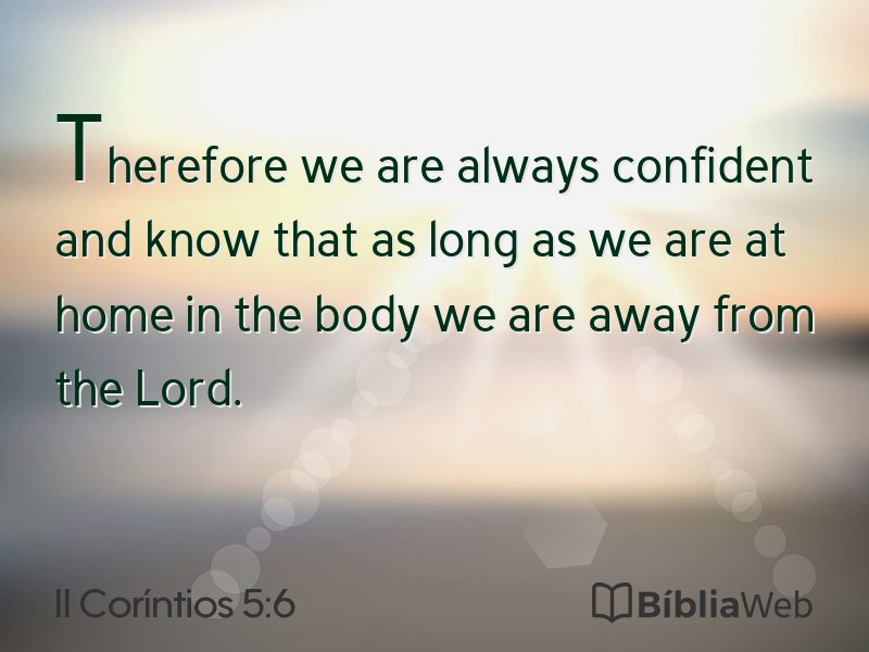 II Coríntios 5:6 em imagem para compartilhar