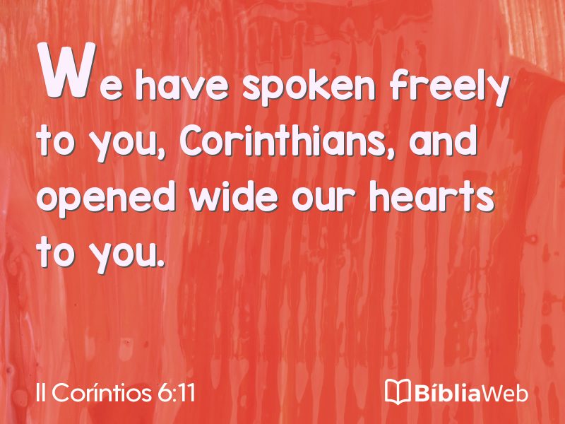 II Coríntios 6:11 em imagem para compartilhar