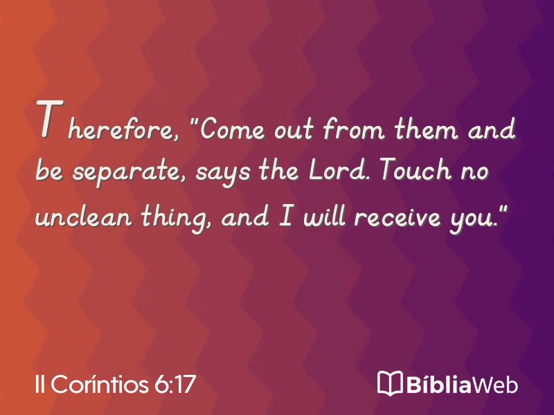 II Coríntios 6:17 em imagem para compartilhar