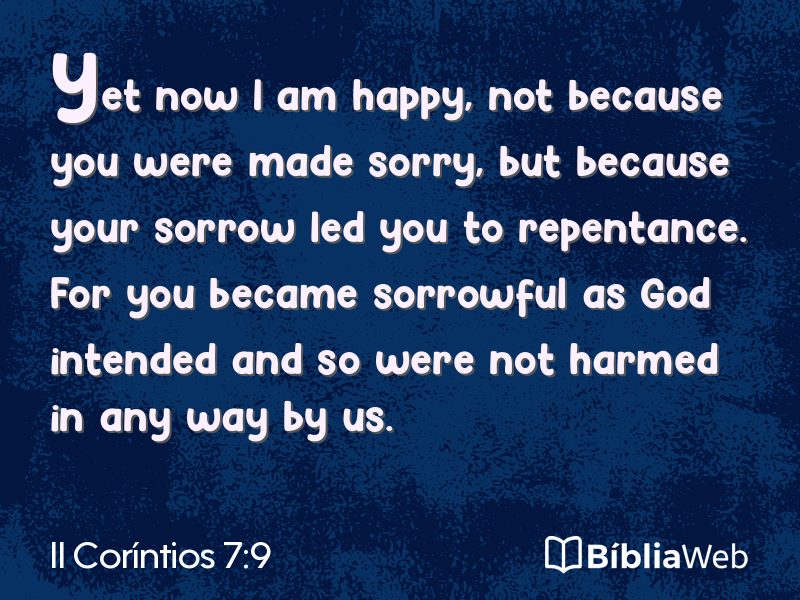II Coríntios 7:9 em imagem para compartilhar