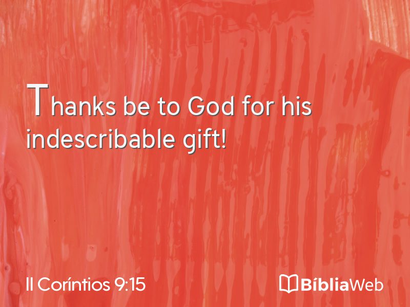 II Coríntios 9:15 em imagem para compartilhar
