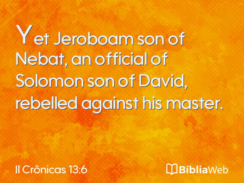 II Crônicas 13:6 em imagem para compartilhar