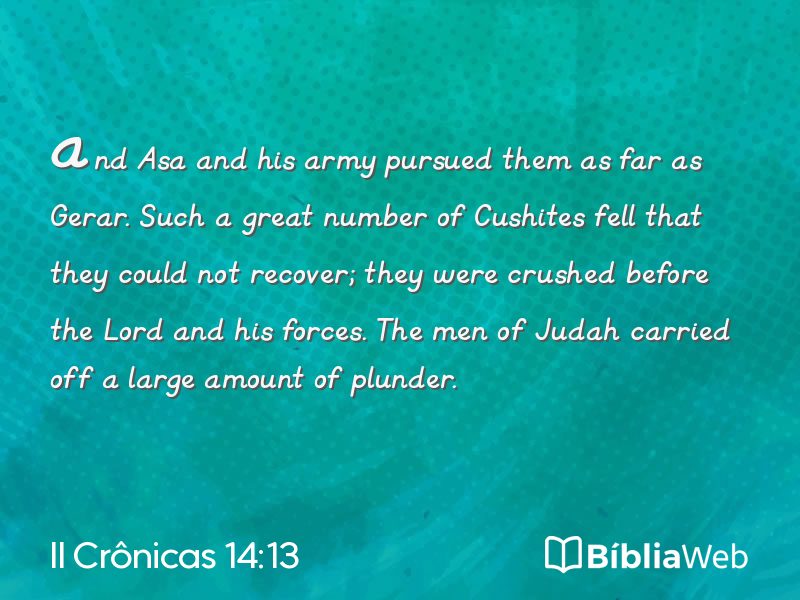 II Crônicas 14:13 em imagem para compartilhar