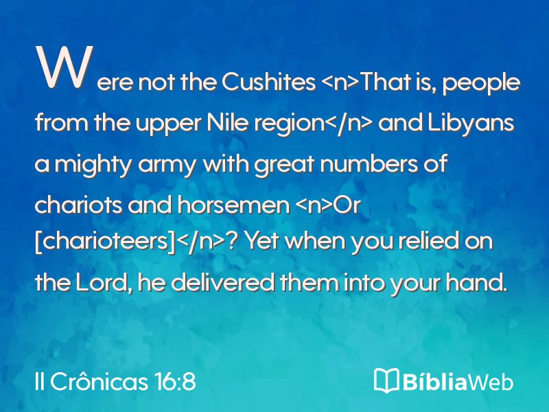II Crônicas 16:8 em imagem para compartilhar