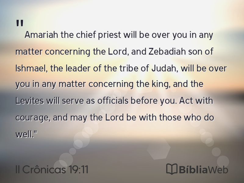II Crônicas 19:11 em imagem para compartilhar