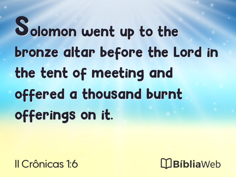 II Crônicas 1:6 em imagem para compartilhar