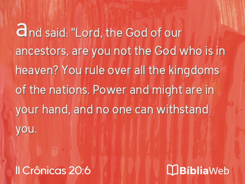 II Crônicas 20:6 em imagem para compartilhar