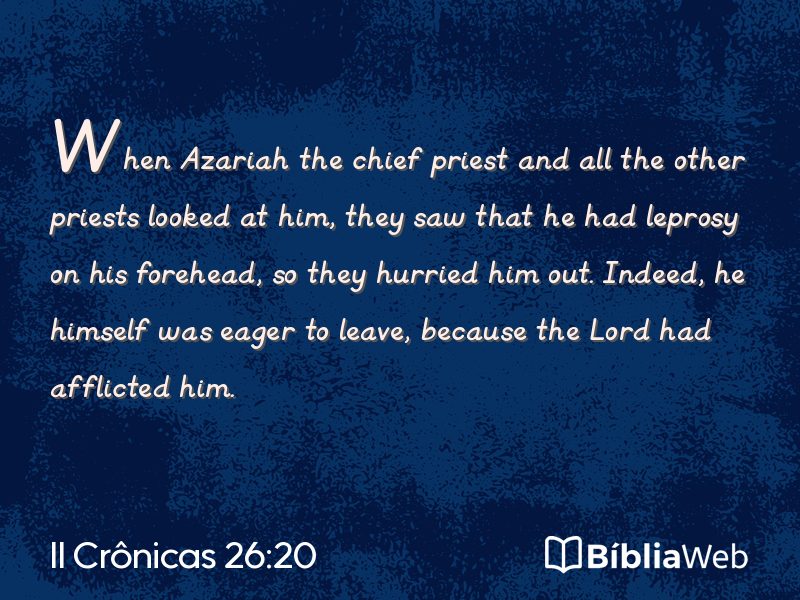 II Crônicas 26:20 em imagem para compartilhar