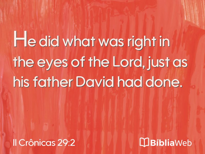 II Crônicas 29:2 em imagem para compartilhar