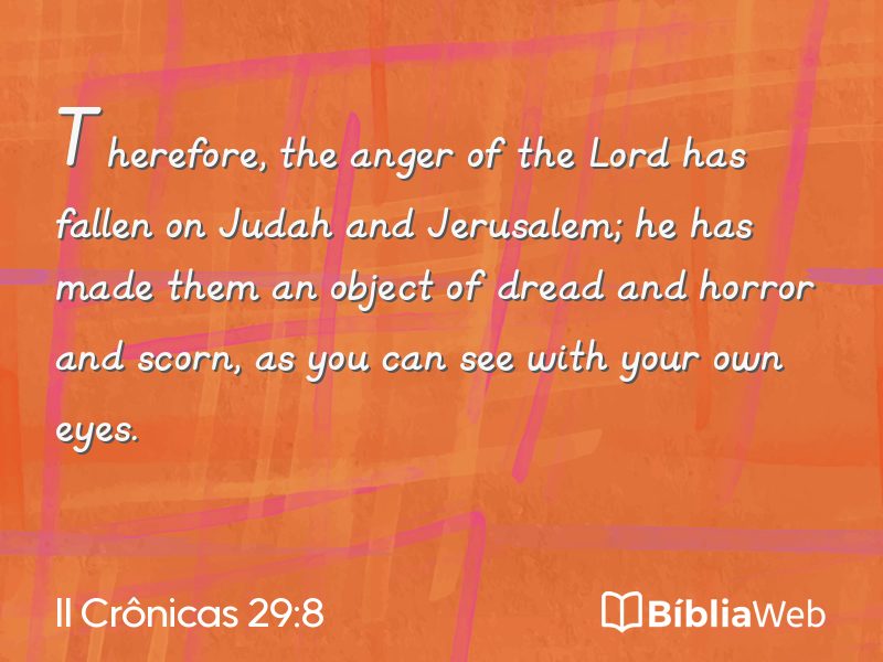 II Crônicas 29:8 em imagem para compartilhar