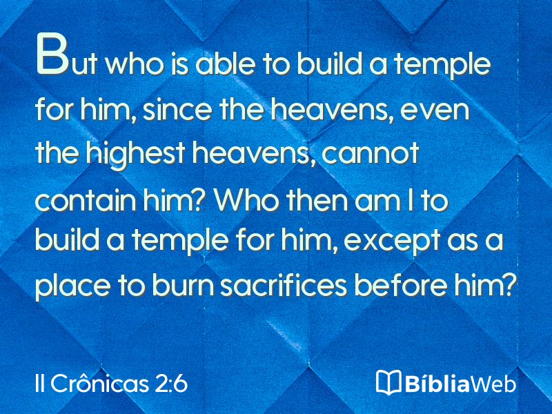 II Crônicas 2:6 em imagem para compartilhar