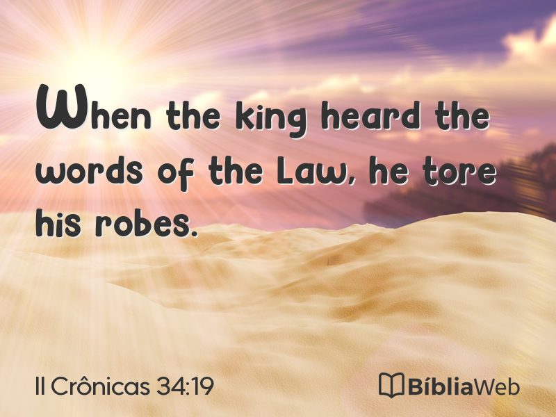 II Crônicas 34:19 em imagem para compartilhar