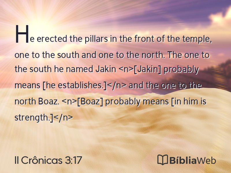 II Crônicas 3:17 em imagem para compartilhar