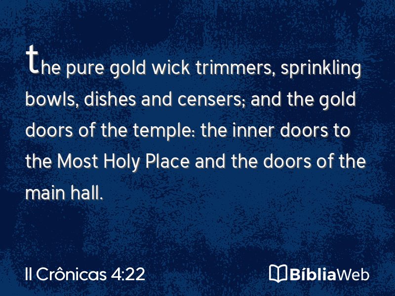 II Crônicas 4:22 em imagem para compartilhar