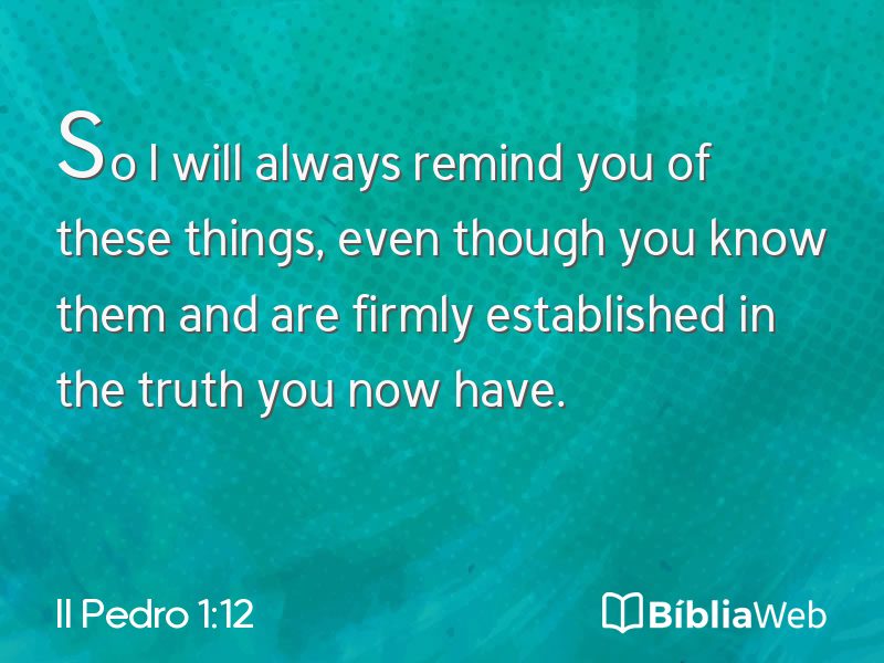 II Pedro 1:12 em imagem para compartilhar