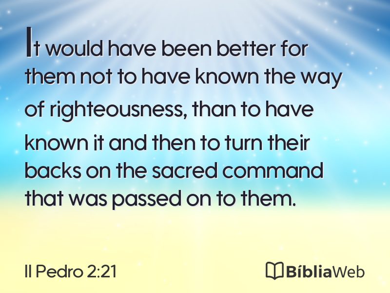 II Pedro 2:21 em imagem para compartilhar