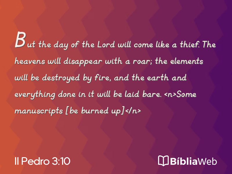II Pedro 3:10 em imagem para compartilhar
