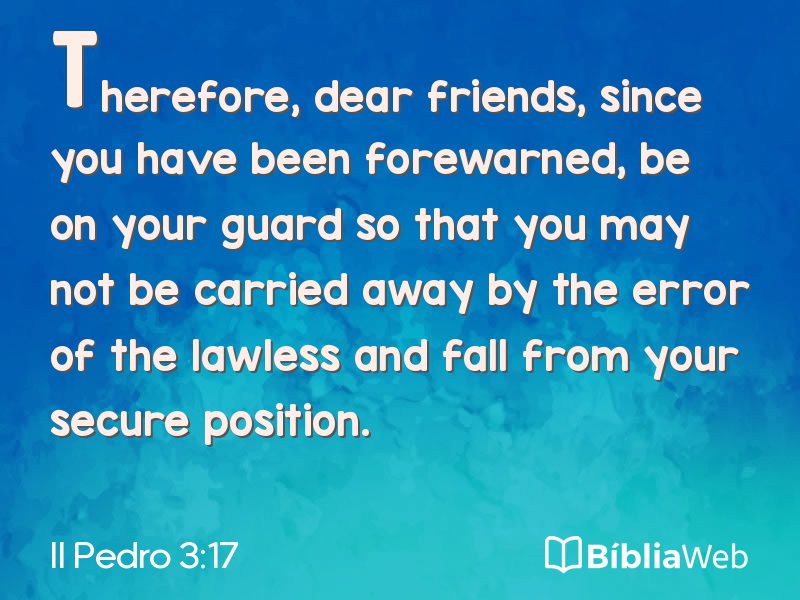 II Pedro 3:17 em imagem para compartilhar