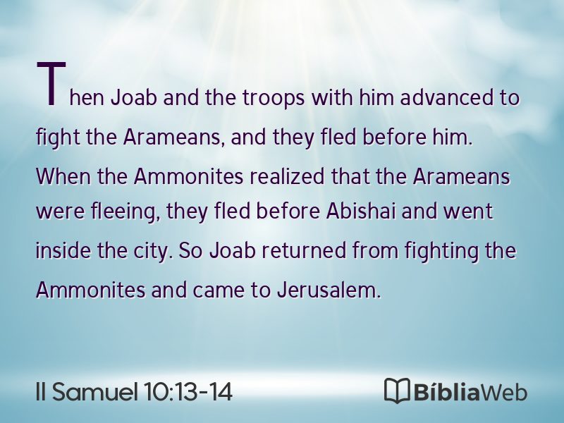 II Samuel 10:13-14 em imagem para compartilhar