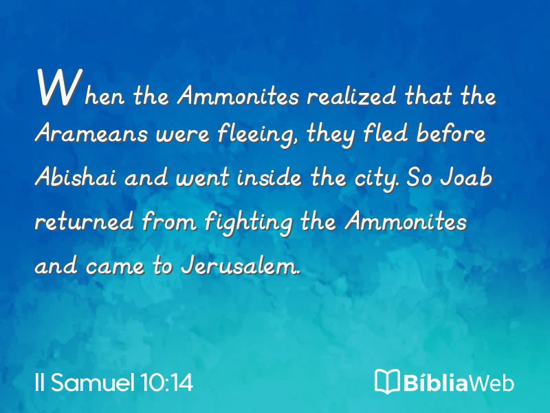II Samuel 10:14 em imagem para compartilhar