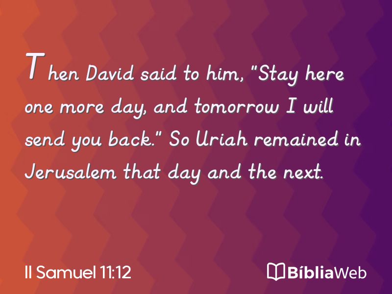 II Samuel 11:12 em imagem para compartilhar