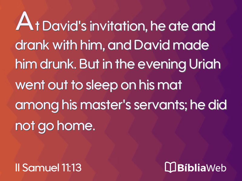 II Samuel 11:13 em imagem para compartilhar